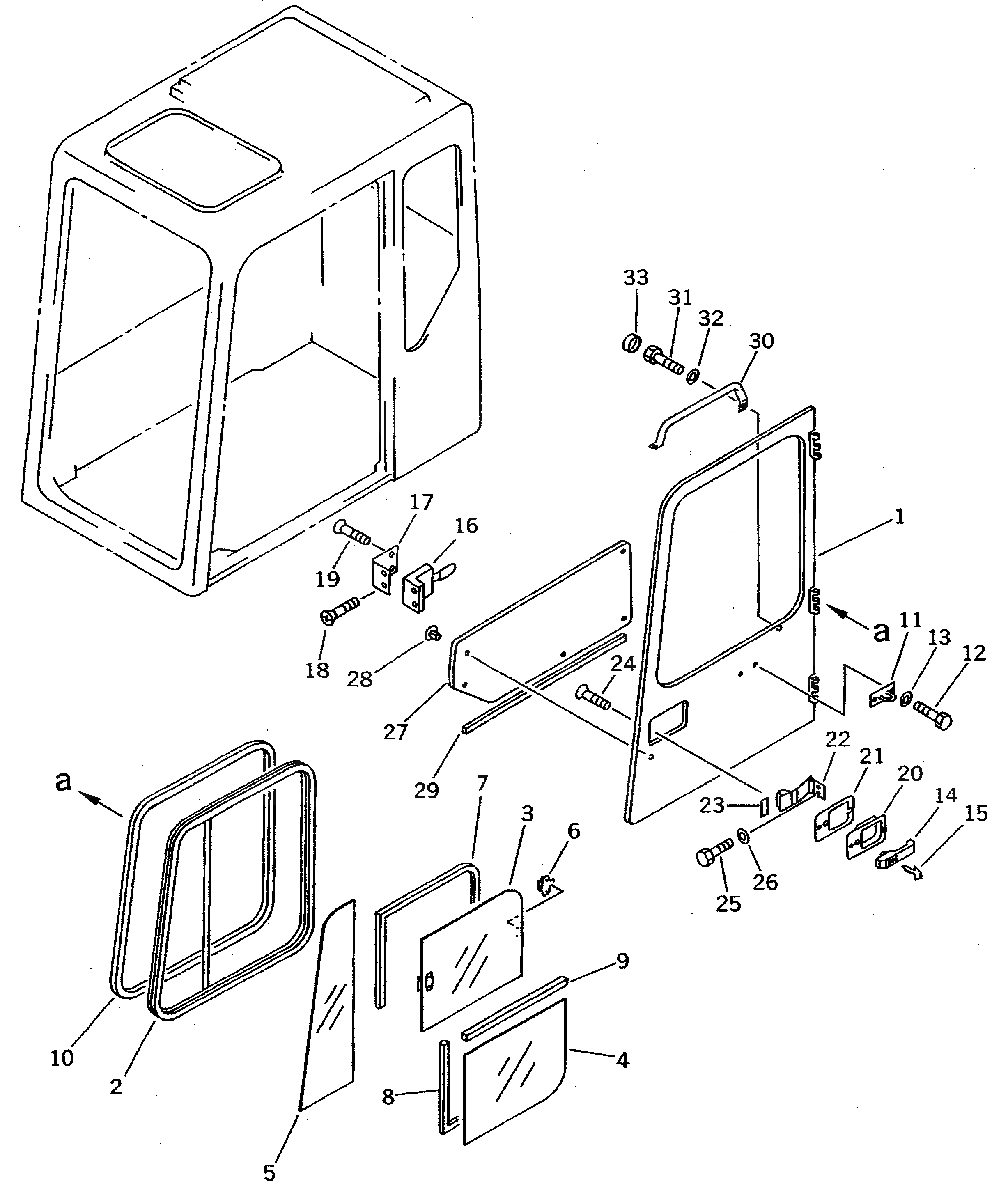 Схема запчастей Komatsu PC300-5K - КАБИНА (/) (ДВЕРЬ ASSEMBLY) (SCANDINAVIAN СПЕЦ-Я.) ЧАСТИ КОРПУСА