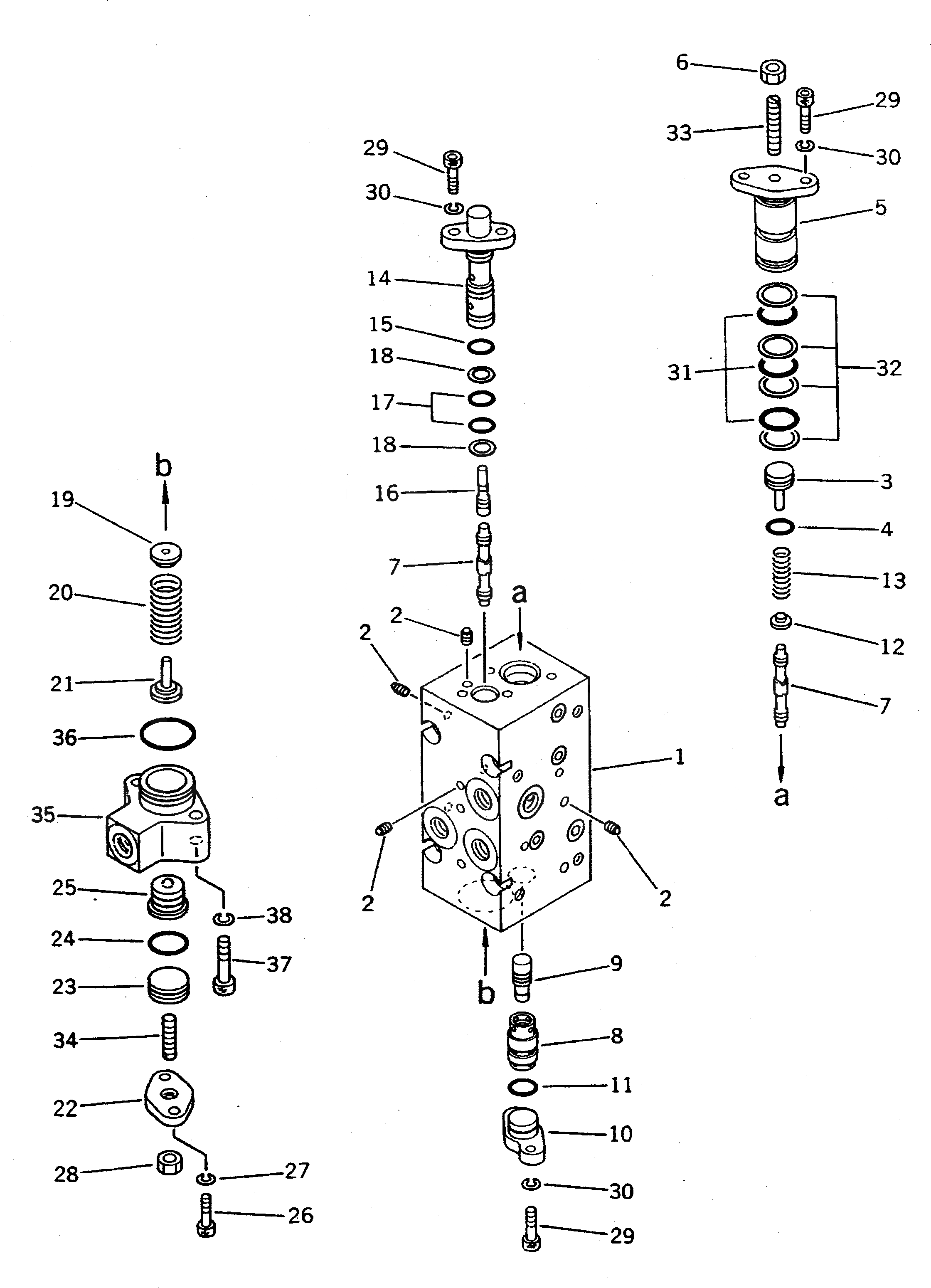 Схема запчастей Komatsu PC300-5K - ГИДР. НАСОС. (/) (СЕРВОКЛАПАН¤ ПЕРЕДН.) (/) УПРАВЛ-Е РАБОЧИМ ОБОРУДОВАНИЕМ