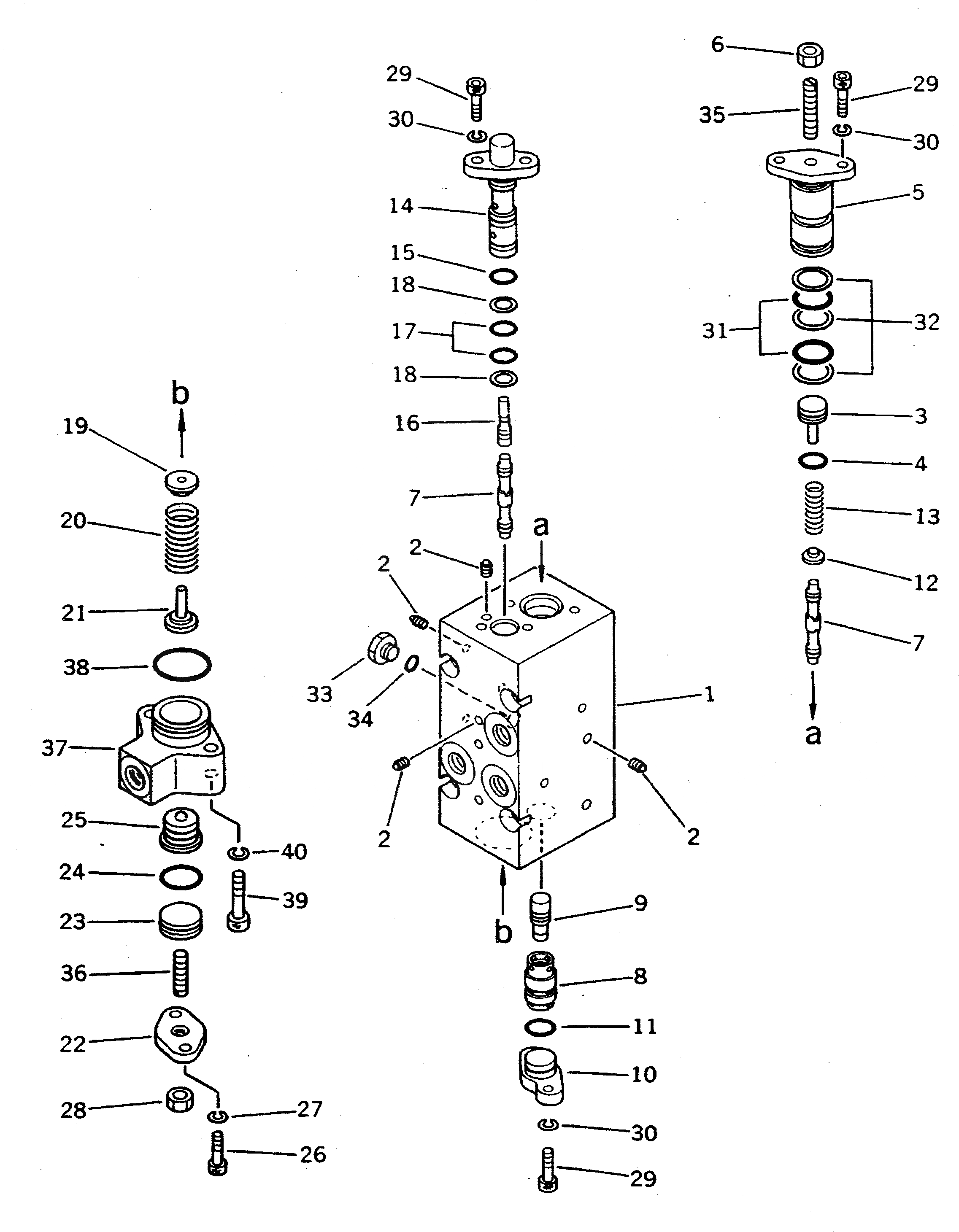 Схема запчастей Komatsu PC300-5K - ГИДР. НАСОС. (/) (СЕРВОКЛАПАН¤ ЗАДН.) (/) УПРАВЛ-Е РАБОЧИМ ОБОРУДОВАНИЕМ