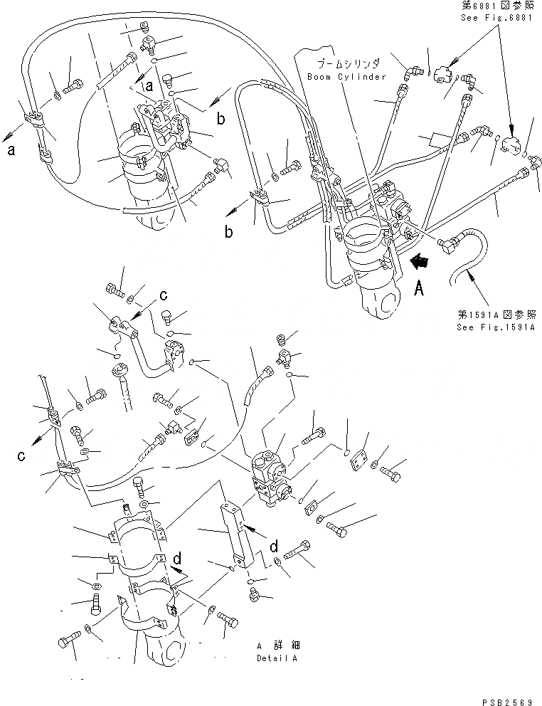 Схема запчастей Komatsu PC300-5K - СТОПОРН. КЛАПАН ЦИЛИНДРА СТРЕЛЫ ТРУБЫ (НАВЕСН. ОБОРУД) (REXROTH)(№K7-) РАБОЧЕЕ ОБОРУДОВАНИЕ
