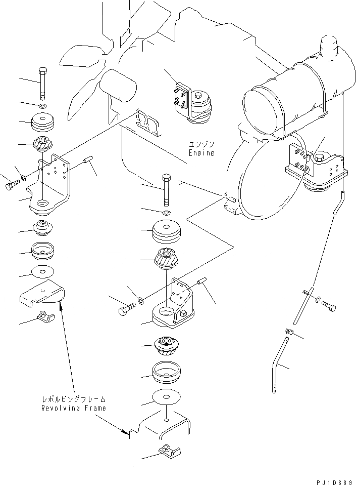 Схема запчастей Komatsu PC300-6 - КРЕПЛЕНИЕ ДВИГАТЕЛЯ(№8-) КОМПОНЕНТЫ ДВИГАТЕЛЯ