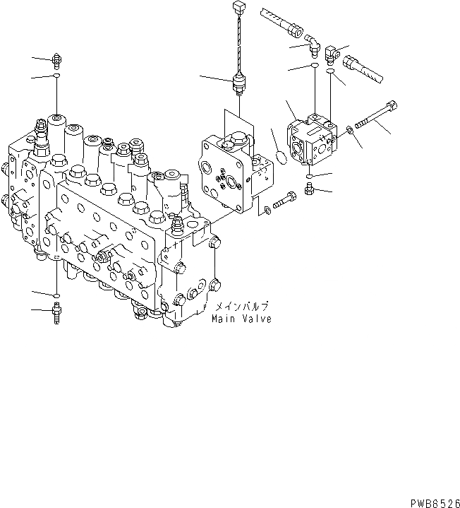 Схема запчастей Komatsu PC300-6 - ОСНОВН. КЛАПАН (ДАТЧИК) ( АКТУАТОР)(№-) ГИДРАВЛИКА