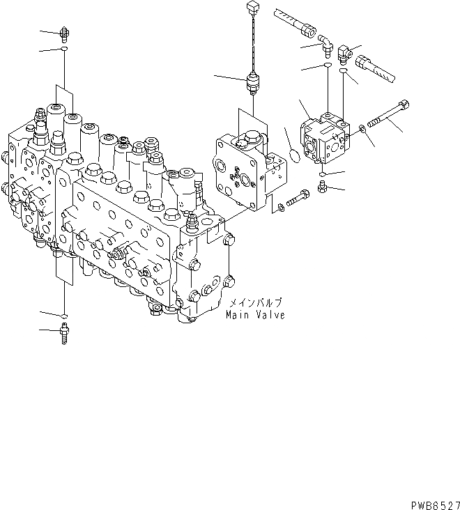 Схема запчастей Komatsu PC300-6 - ОСНОВН. КЛАПАН (ДАТЧИК) ( АКТУАТОР)(№-) ГИДРАВЛИКА