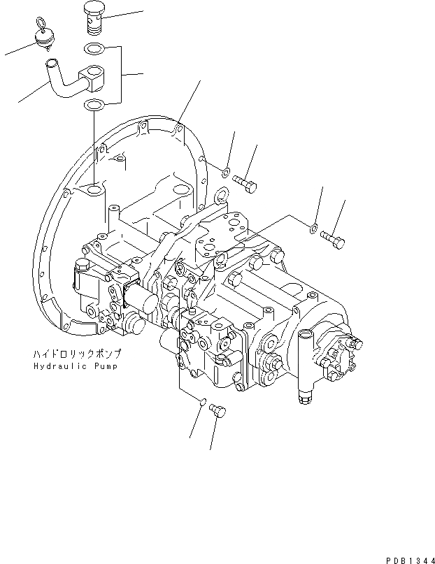 Схема запчастей Komatsu PC300-6 - ОСНОВН. НАСОС (СОЕДИНИТЕЛЬН. ЧАСТИ)(№-7) ГИДРАВЛИКА