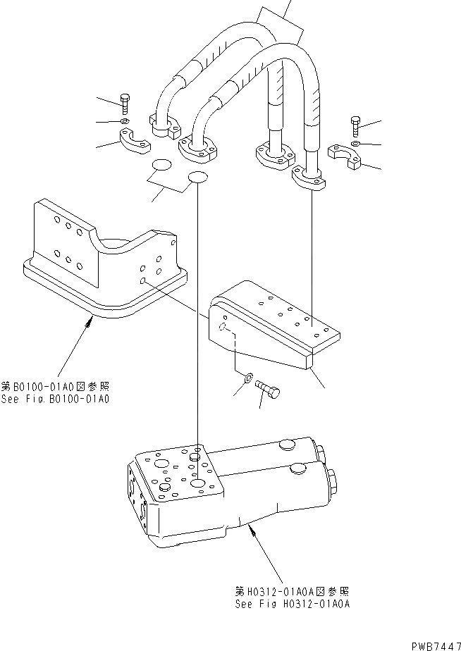 Схема запчастей Komatsu PC300-6 - ЛИНИЯ ПОДАЧИ (BRANCH) (С ПРОПУСКНЫМ КЛАПАНОМ)(№-) ГИДРАВЛИКА