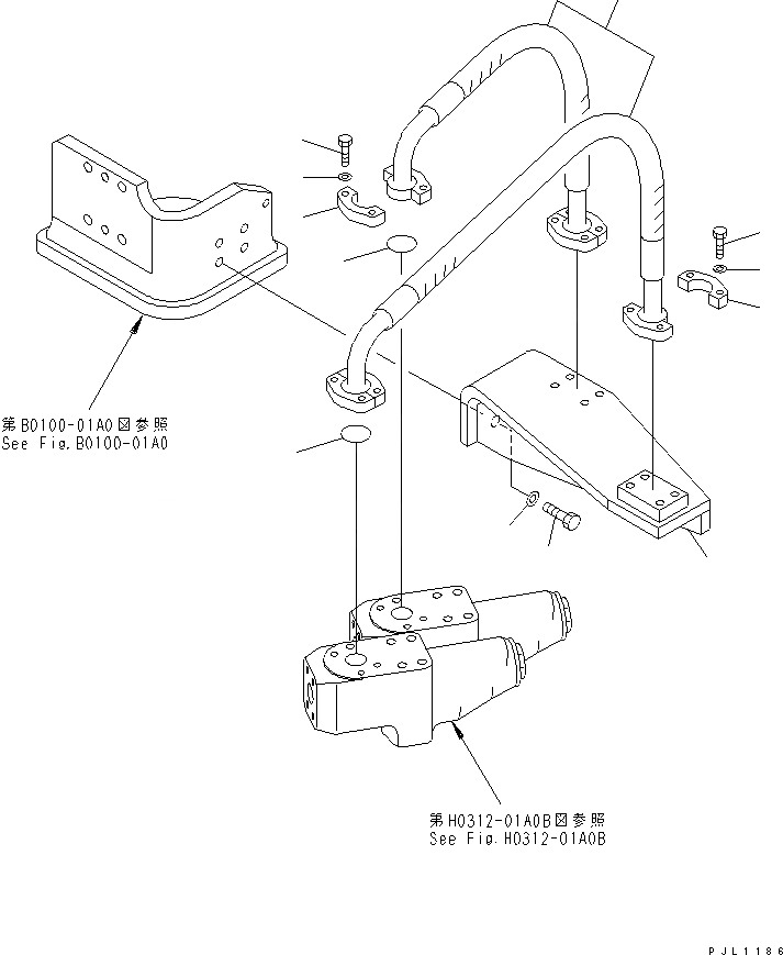 Схема запчастей Komatsu PC300-6 - ЛИНИЯ ПОДАЧИ (BRANCH) (С ПРОПУСКНЫМ КЛАПАНОМ)(№-) ГИДРАВЛИКА