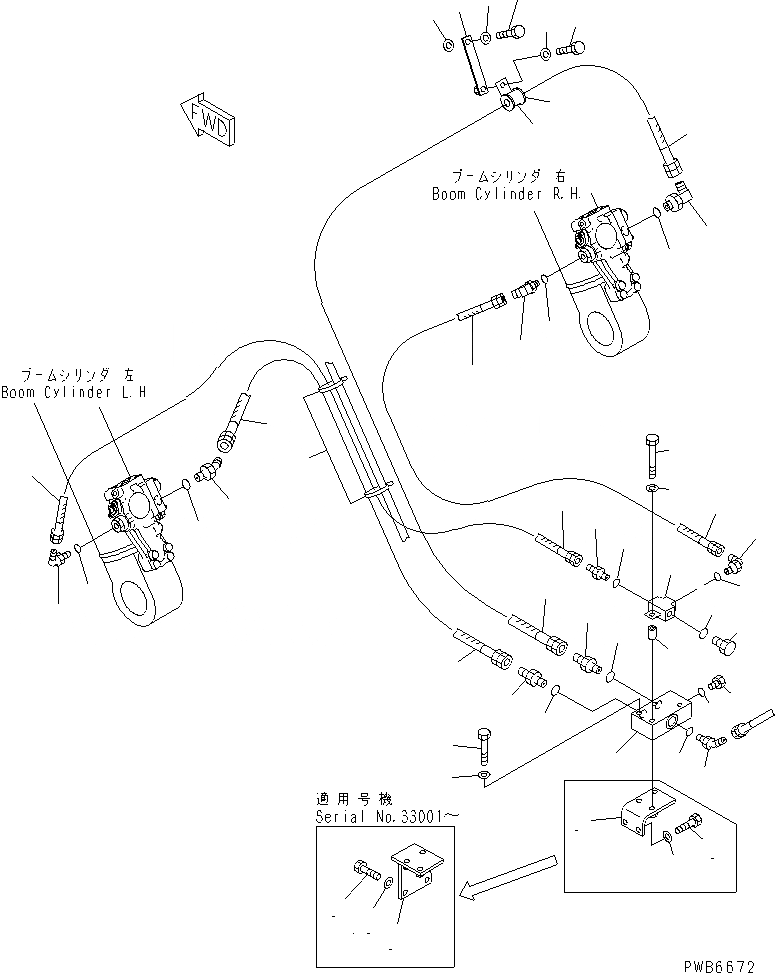 Схема запчастей Komatsu PC300-6 - КЛАПАН ПЕРЕГРУЗКИ СТРЕЛЫ(№8-) ГИДРАВЛИКА