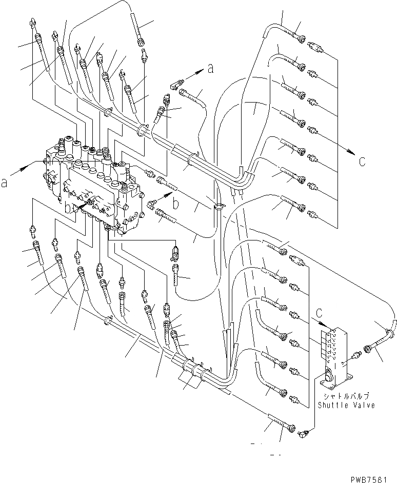 Схема запчастей Komatsu PC300-6 - ОСНОВН. ЛИНИЯ PPC (КЛАПАН ЛИНИИ PPC)(№-) ГИДРАВЛИКА