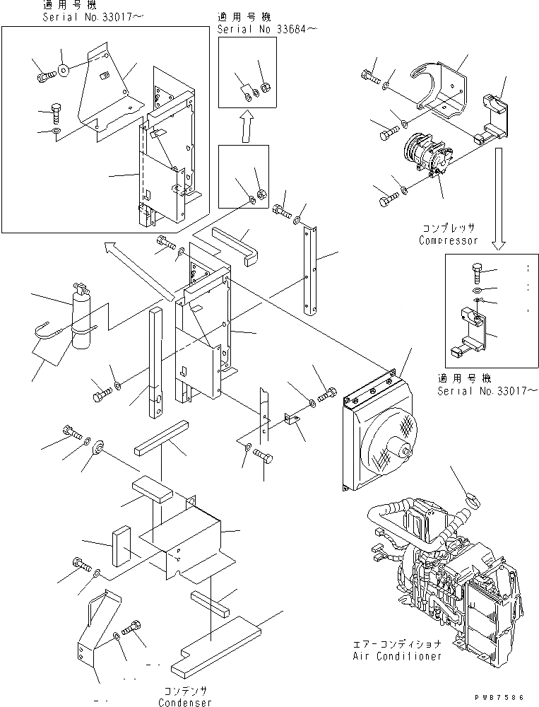 Схема запчастей Komatsu PC300-6 - КОНДИЦ. ВОЗДУХА (БЛОК)(№-) КАБИНА ОПЕРАТОРА И СИСТЕМА УПРАВЛЕНИЯ