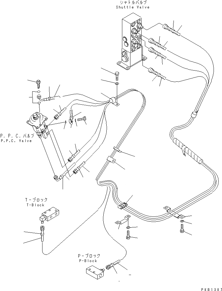 Схема запчастей Komatsu PC300-6 - РАБОЧАЯ ЛИНИЯ PPC (ПАТРУБКИ ПРАВОЙ СТОЙКИ)(№-7) КАБИНА ОПЕРАТОРА И СИСТЕМА УПРАВЛЕНИЯ
