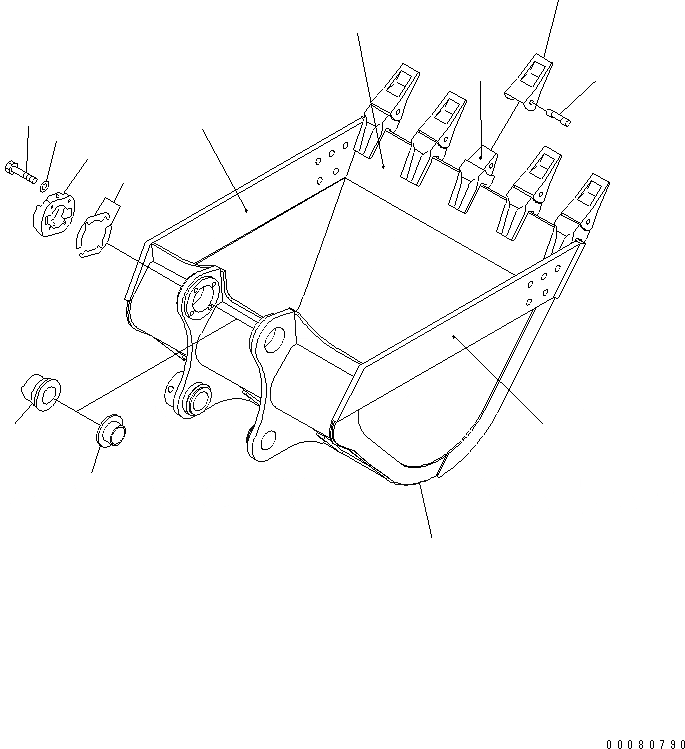 Схема запчастей Komatsu PC300-6 - КОВШ¤ .M¤ MM (ГОРИЗОНТАЛЬН. ПАЛЕЦ) (С РЕГУЛИРОВКОЙ)(№8-) РАБОЧЕЕ ОБОРУДОВАНИЕ