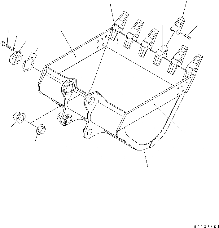 Схема запчастей Komatsu PC300-6 - КОВШ¤ .M¤ MM (ГОРИЗОНТАЛЬН. ПАЛЕЦ) (С РЕГУЛИРОВКОЙ)(№8-) РАБОЧЕЕ ОБОРУДОВАНИЕ