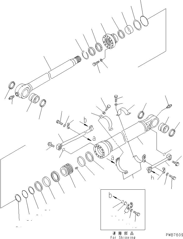 Схема запчастей Komatsu PC300-6 - ЦИЛИНДР КОВША(№-) ОСНОВН. КОМПОНЕНТЫ И РЕМКОМПЛЕКТЫ