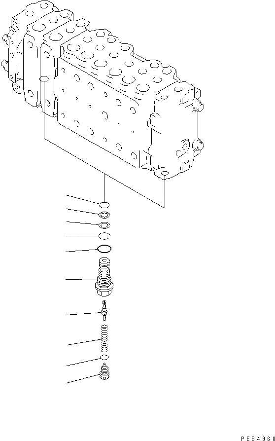 Схема запчастей Komatsu PC300-6 - ОСНОВН. КЛАПАН (-АКТУАТОР) (/) ОСНОВН. КОМПОНЕНТЫ И РЕМКОМПЛЕКТЫ