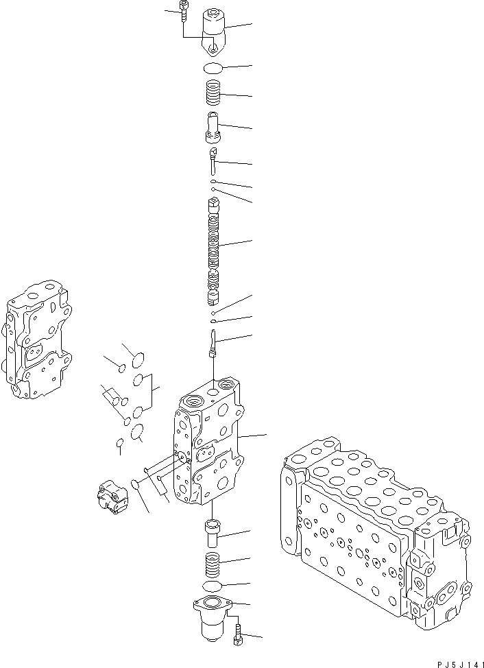 Схема запчастей Komatsu PC300-6 - ОСНОВН. КЛАПАН (-АКТУАТОР) (/) ОСНОВН. КОМПОНЕНТЫ И РЕМКОМПЛЕКТЫ