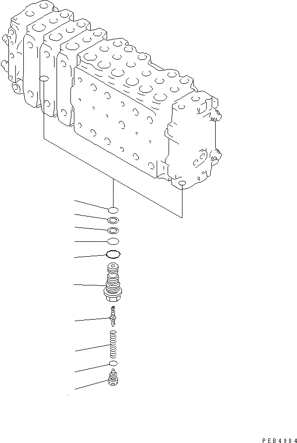 Схема запчастей Komatsu PC300-6 - ОСНОВН. КЛАПАН (-АКТУАТОР) (/7) ОСНОВН. КОМПОНЕНТЫ И РЕМКОМПЛЕКТЫ