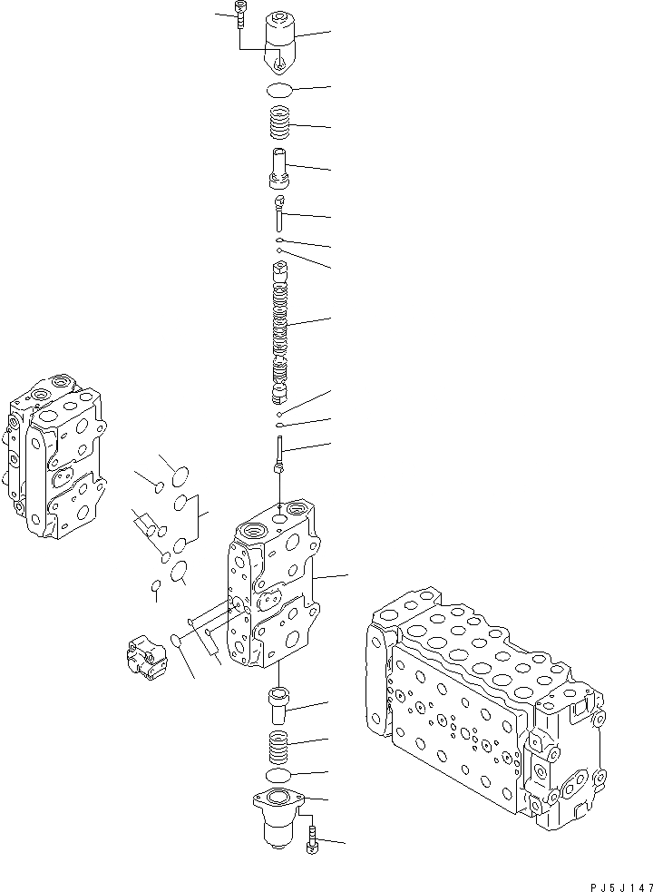 Схема запчастей Komatsu PC300-6 - ОСНОВН. КЛАПАН (-АКТУАТОР) (/7) ОСНОВН. КОМПОНЕНТЫ И РЕМКОМПЛЕКТЫ