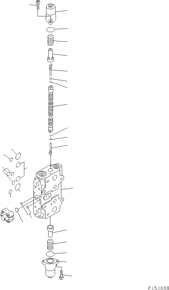 Схема запчастей Komatsu PC300-6 - СЕРВИСНЫЙ КЛАПАН (/) ОСНОВН. КОМПОНЕНТЫ И РЕМКОМПЛЕКТЫ