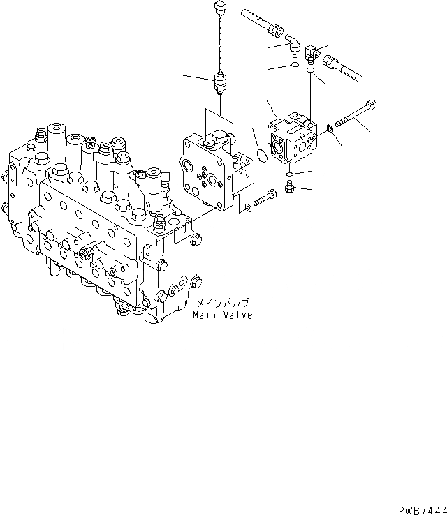 Схема запчастей Komatsu PC300-6 - ОСНОВН. КЛАПАН (ДАТЧИК)(№-) ГИДРАВЛИКА