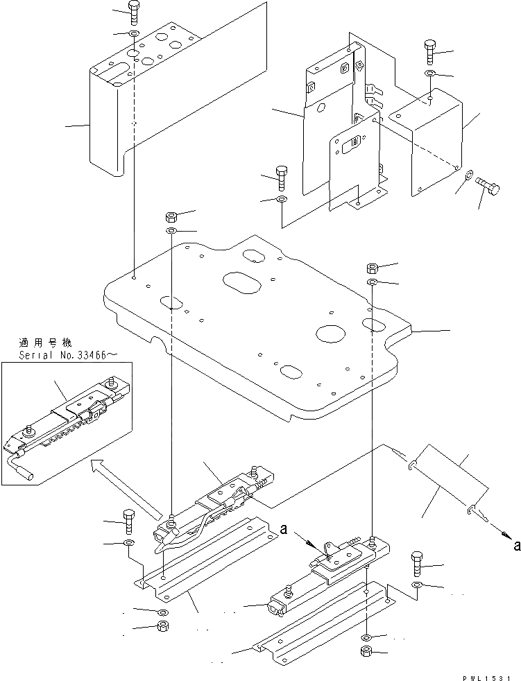 Схема запчастей Komatsu PC300-6 - ОСНОВН. КОНСТРУКЦИЯ (ПРАВ. СТОЙКА) (СТОЙКА¤ РАМА И РЕГУЛЯТОР)(№9-) КАБИНА ОПЕРАТОРА И СИСТЕМА УПРАВЛЕНИЯ