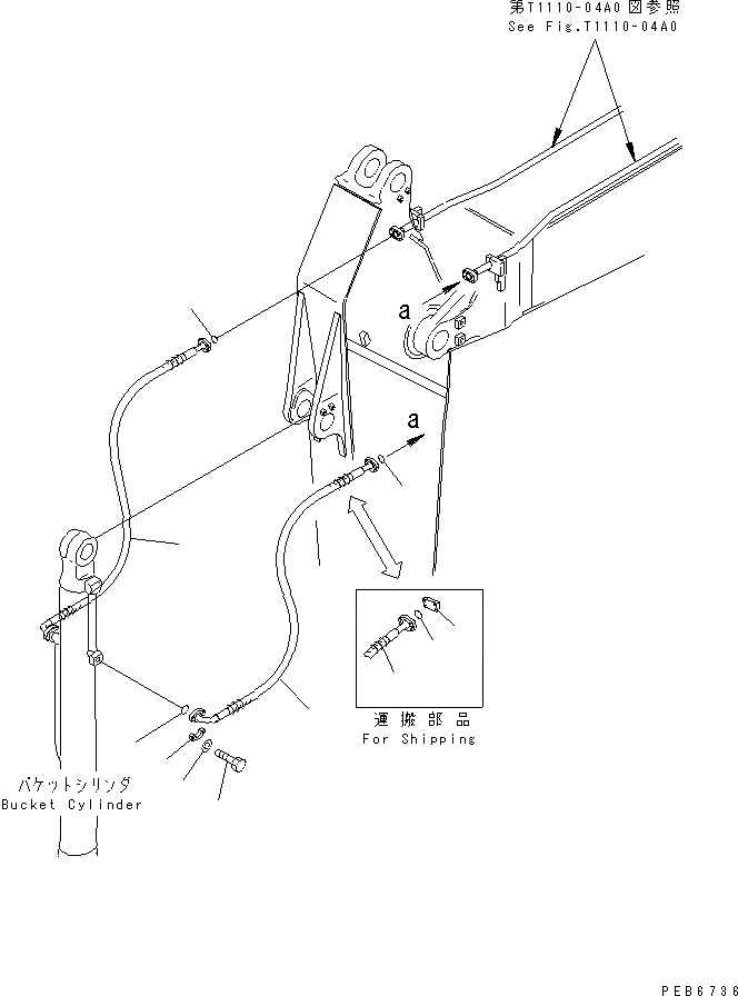 Схема запчастей Komatsu PC300-6 - РУКОЯТЬ (.M) (.M) (.M) (ПАТРУБКИ ЦИЛИНДРА КОВША) РАБОЧЕЕ ОБОРУДОВАНИЕ