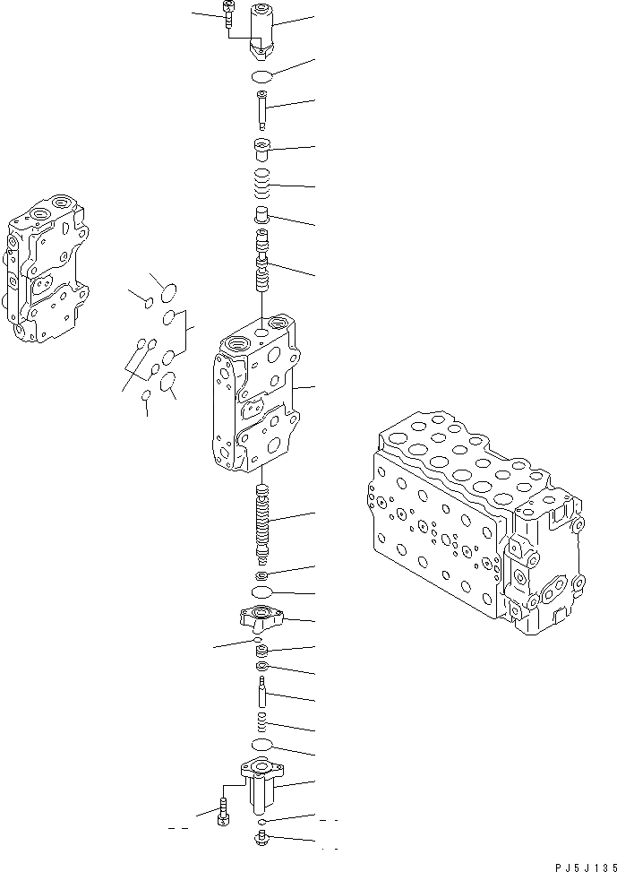 Схема запчастей Komatsu PC300-6 - ОСНОВН. КЛАПАН (-АКТУАТОР) (/) ОСНОВН. КОМПОНЕНТЫ И РЕМКОМПЛЕКТЫ