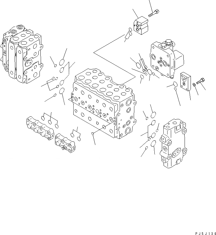 Схема запчастей Komatsu PC300-6 - ОСНОВН. КЛАПАН (-АКТУАТОР) (/)(№89-) ОСНОВН. КОМПОНЕНТЫ И РЕМКОМПЛЕКТЫ