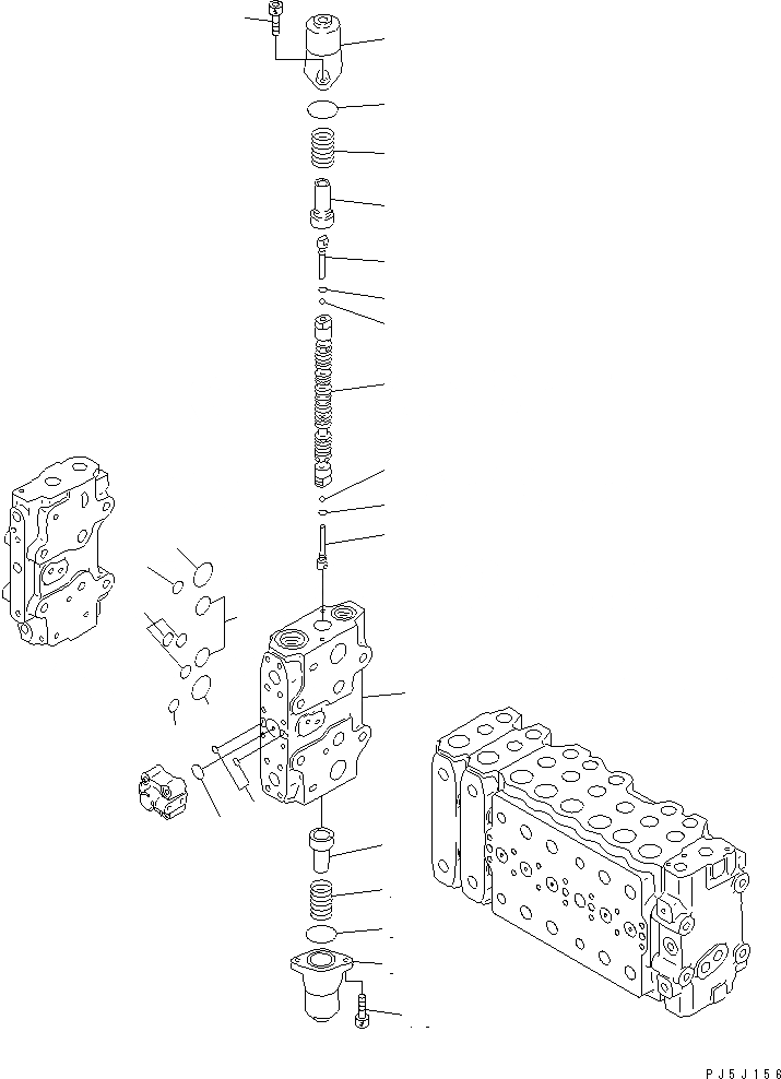 Схема запчастей Komatsu PC300-6 - ОСНОВН. КЛАПАН (-АКТУАТОР) (/7) ОСНОВН. КОМПОНЕНТЫ И РЕМКОМПЛЕКТЫ