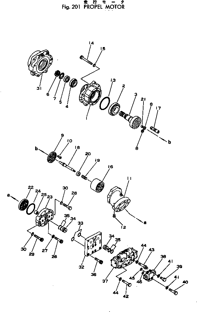 Схема запчастей Komatsu PC300-1 - PКАНАТL МОТОР ХОД И КОНЕЧНАЯ ПЕРЕДАЧА