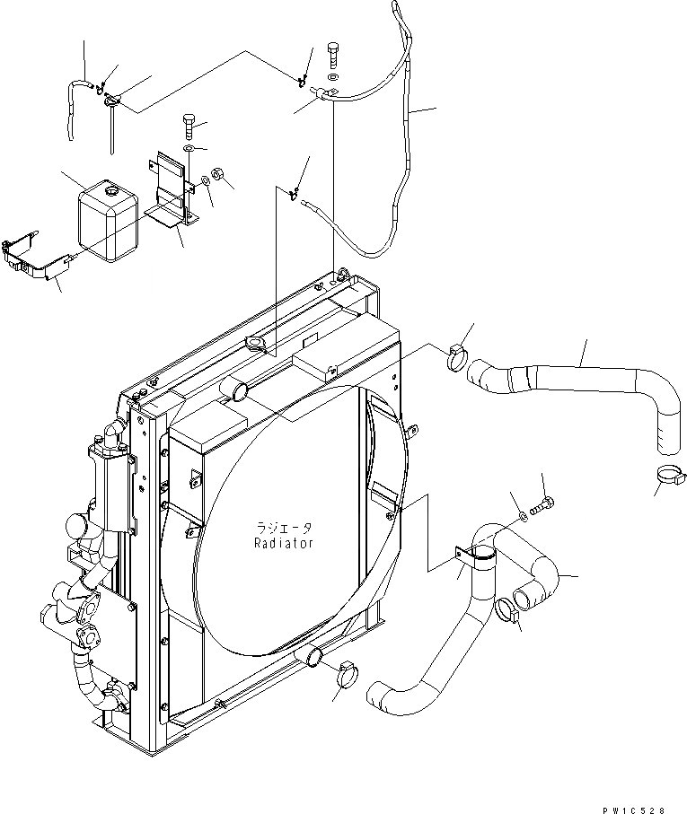 Схема запчастей Komatsu PC300-7-AA - ОХЛАЖД-Е (СИСТЕМА ТРУБ РАДИАТОРА И ВТОРИЧН. БАК) СИСТЕМА ОХЛАЖДЕНИЯ