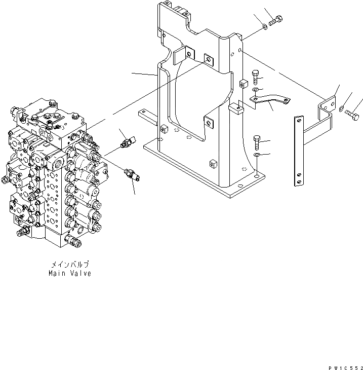 Схема запчастей Komatsu PC300-7-AA - ОСНОВН. КЛАПАН (КОРПУС КЛАПАНА) ГИДРАВЛИКА