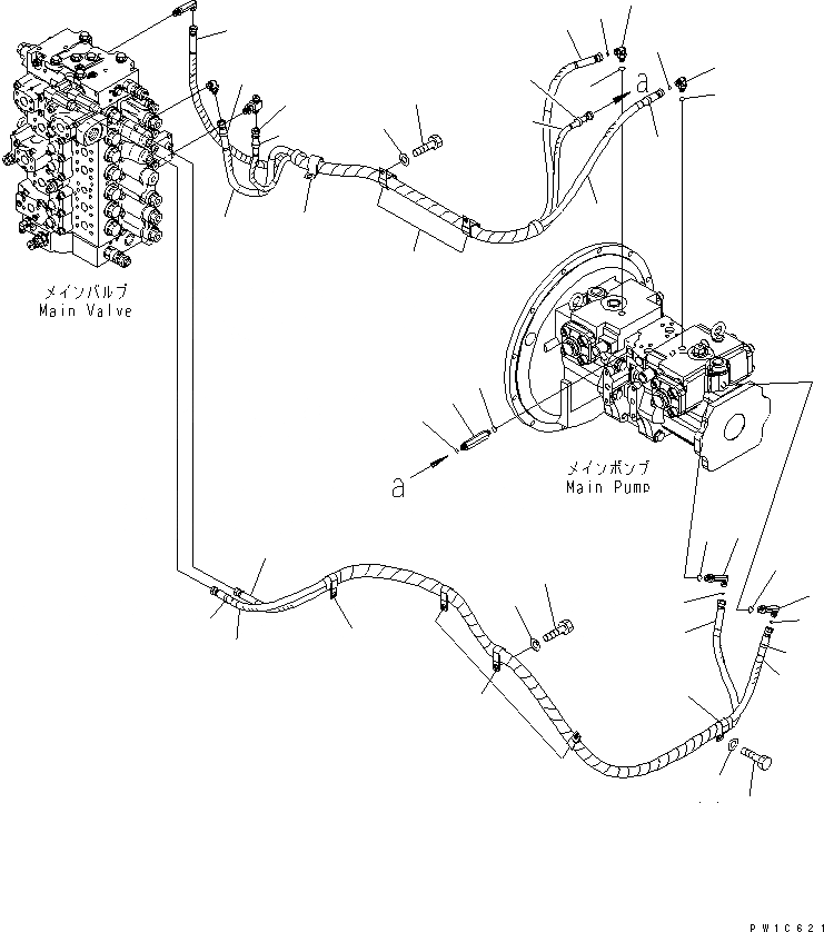 Схема запчастей Komatsu PC300-7-AA - LS ЛИНИИ ГИДРАВЛИКА