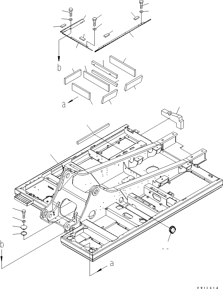 Схема запчастей Komatsu PC300-7-AA - ОСНОВНАЯ РАМА (MULTI PATTERN)(№-) ОСНОВНАЯ РАМА И ЕЕ ЧАСТИ