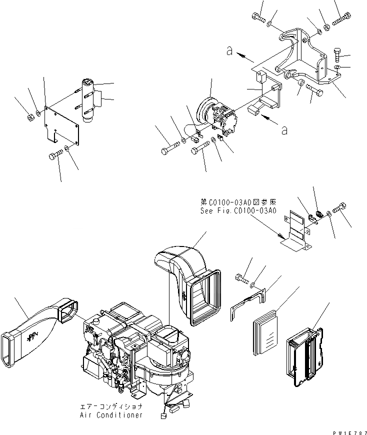 Схема запчастей Komatsu PC300-7-AA - КОНДИЦ. ВОЗДУХА (ВОЗДУХОВОДЫ)(№-) КАБИНА ОПЕРАТОРА И СИСТЕМА УПРАВЛЕНИЯ
