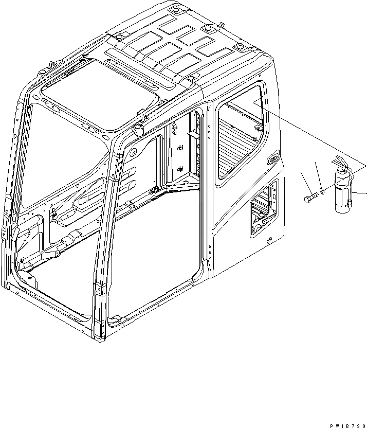 Схема запчастей Komatsu PC300-7-AA - ОГНЕТУШИТЕЛЬ (ЯПОН.) КАБИНА ОПЕРАТОРА И СИСТЕМА УПРАВЛЕНИЯ