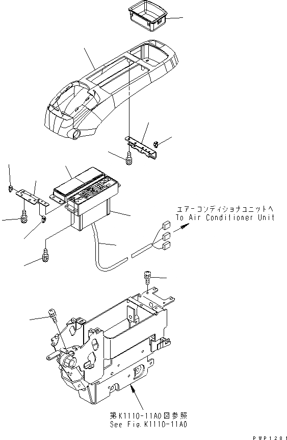 Схема запчастей Komatsu PC300-7-AA - ОСНОВН. КОНСТРУКЦИЯ (КОНСОЛЬ) (ВЕРХН.) (ЛЕВ.) (БЕЗ РАДИО) КАБИНА ОПЕРАТОРА И СИСТЕМА УПРАВЛЕНИЯ