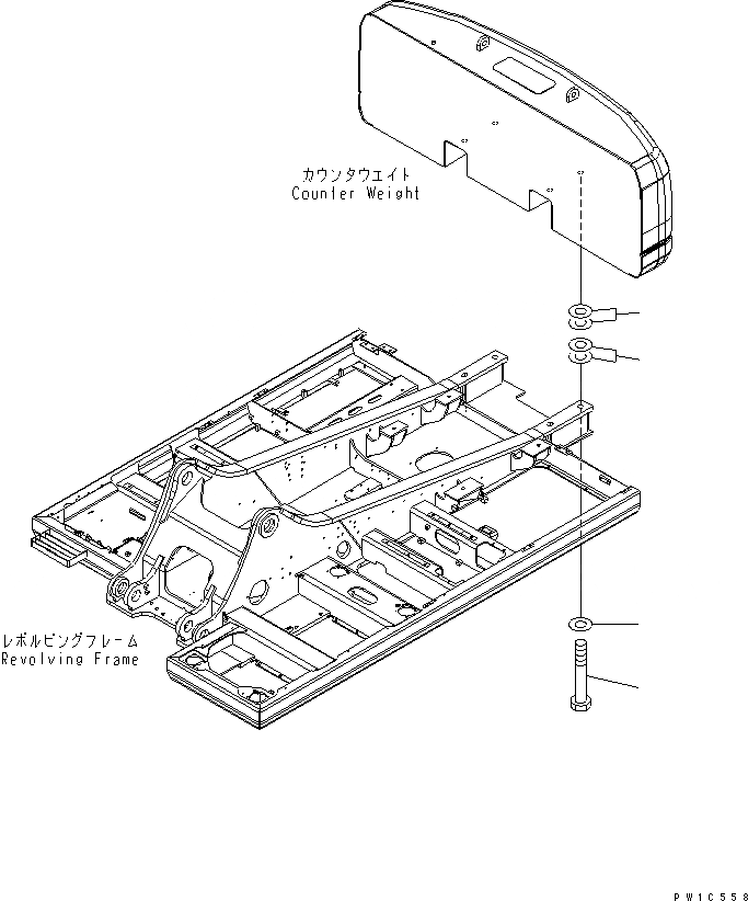 Схема запчастей Komatsu PC300-7-AA - КРЕПЛЕНИЕ ПРОТИВОВЕСА ЧАСТИ КОРПУСА