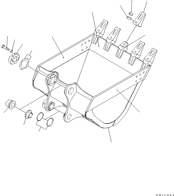 Схема запчастей Komatsu PC300-7-AA - КОВШ¤ .M¤ MM (ВЕРТИКАЛЬН. ПАЛЕЦ) (С РЕГУЛИРОВКОЙ) РАБОЧЕЕ ОБОРУДОВАНИЕ