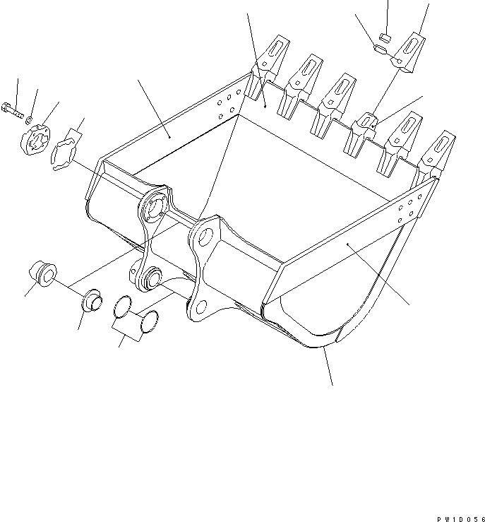 Схема запчастей Komatsu PC300-7-AA - КОВШ¤ .M¤ MM (ВЕРТИКАЛЬН. ПАЛЕЦ) (С РЕГУЛИРОВКОЙ) РАБОЧЕЕ ОБОРУДОВАНИЕ