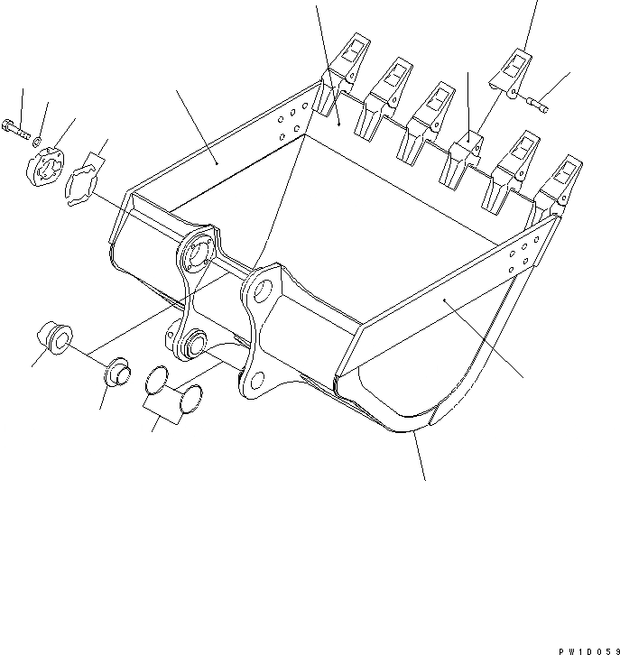 Схема запчастей Komatsu PC300-7-AA - КОВШ¤ .M¤ MM (ГОРИЗОНТАЛЬН. ПАЛЕЦ) (С РЕГУЛИРОВКОЙ) РАБОЧЕЕ ОБОРУДОВАНИЕ