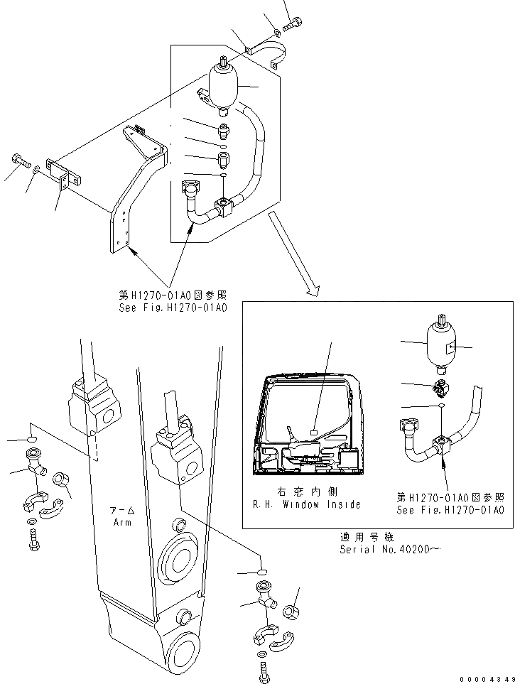 Схема запчастей Komatsu PC300-7-AA - ПЕРЕХОДНИК ДЛЯ МОЛОТА (ДЛЯ NIPPON PNEUMATIC)(№-) РАБОЧЕЕ ОБОРУДОВАНИЕ