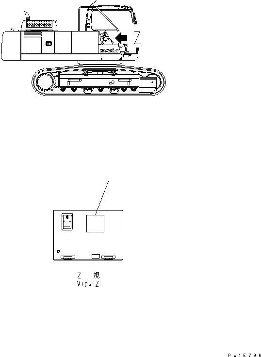 Схема запчастей Komatsu PC300-7-AA - ПЛАСТИНА (ТАБЛИЦА СМАЗКИ) (УДЛИНН.) МАРКИРОВКА