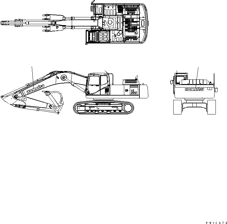 Схема запчастей Komatsu PC300-7-AA - ЛОГОТИП (МАЛ.) МАРКИРОВКА