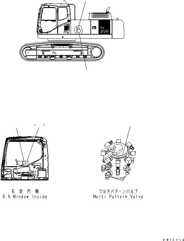 Схема запчастей Komatsu PC300-7-AA - ПЛАСТИНА БЛОК (MULTI PATTERN) (ЯПОН.) МАРКИРОВКА