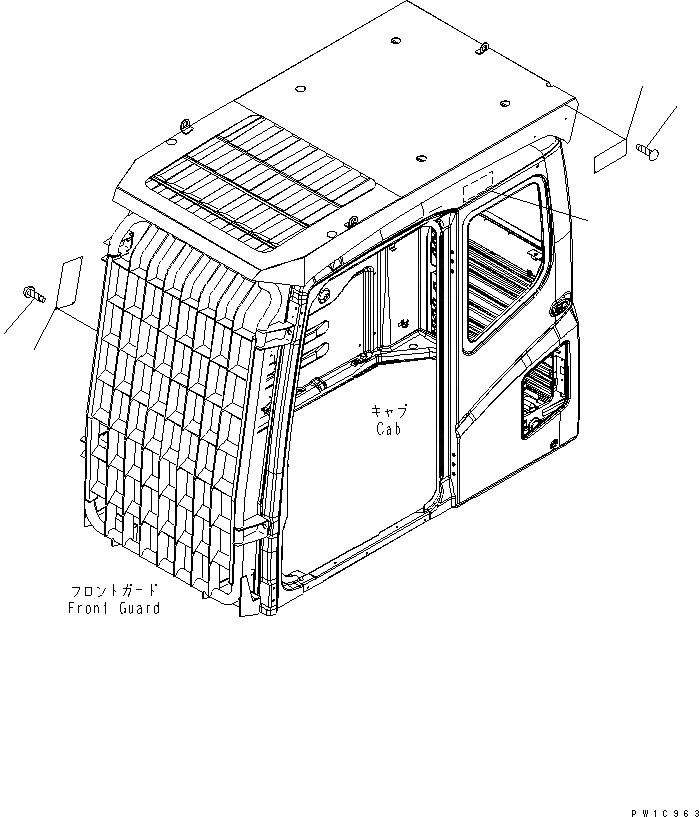 Схема запчастей Komatsu PC300-7-AA - ПРЕДУПРЕЖДАЮЩ. МАРКИРОВКА (ДЛЯ LV GUAR) (ДЛЯ ЯПОН.) МАРКИРОВКА