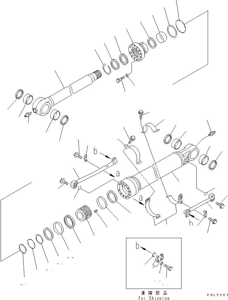 Схема запчастей Komatsu PC300-7-AA - ЦИЛИНДР КОВША (ДЛЯ .M И .M РУКОЯТЬ) ОСНОВН. КОМПОНЕНТЫ И РЕМКОМПЛЕКТЫ
