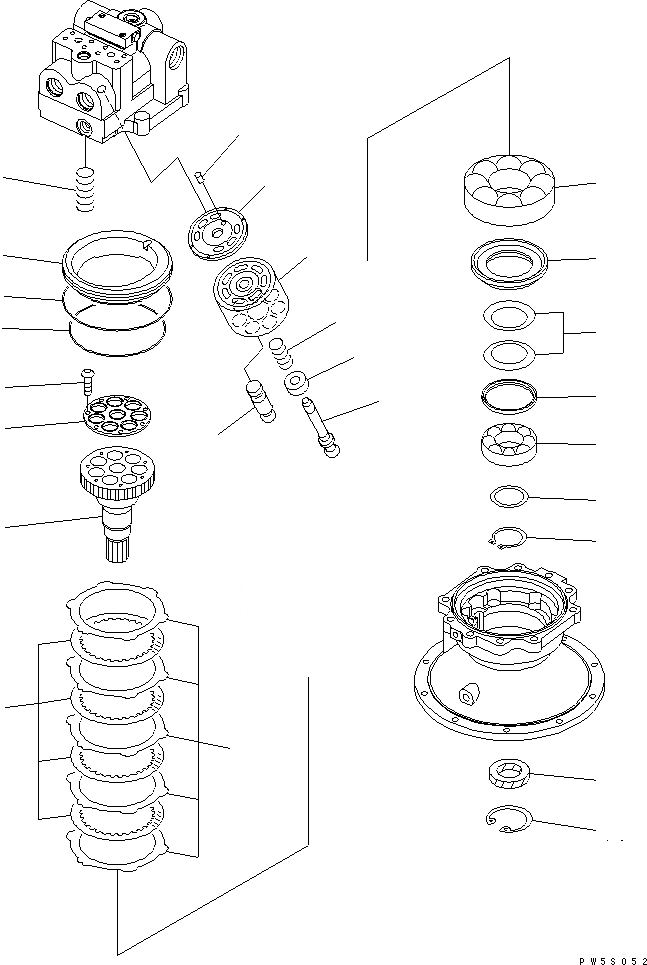 Схема запчастей Komatsu PC300-7-AA - МОТОР ПОВОРОТА (/) ОСНОВН. КОМПОНЕНТЫ И РЕМКОМПЛЕКТЫ