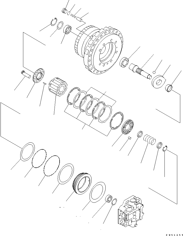 Схема запчастей Komatsu PC300-7-AA - МОТОР ХОДА (/) ОСНОВН. КОМПОНЕНТЫ И РЕМКОМПЛЕКТЫ