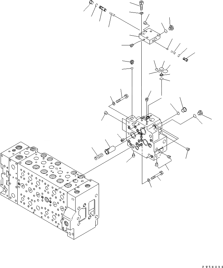 Схема запчастей Komatsu PC300-7-AA - ОСНОВН. КЛАПАН (-АКТУАТОР) (/) ОСНОВН. КОМПОНЕНТЫ И РЕМКОМПЛЕКТЫ