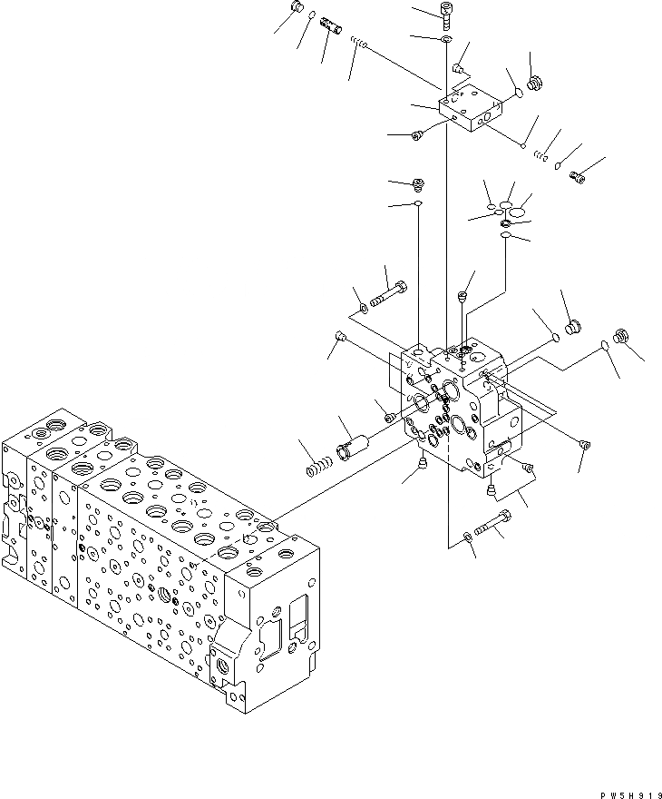 Схема запчастей Komatsu PC300-7-AA - ОСНОВН. КЛАПАН (-АКТУАТОР) (/) ОСНОВН. КОМПОНЕНТЫ И РЕМКОМПЛЕКТЫ